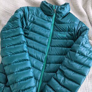 Green Marmot Puffer Jacket Coat, Like New, Women's Medium 700 Fill